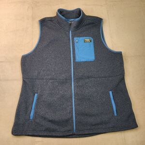 L.L. Bean Sweater Fleece Vest Women's 3X Plus Blue Sleeveless Full Zip Pockets